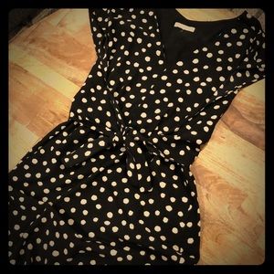 Retro chic faux-tie silk dress